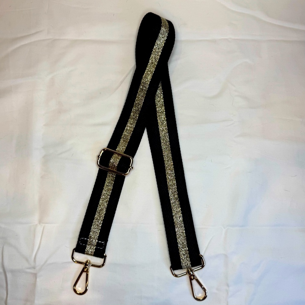 Black and Silver Adjustable Bag Strap